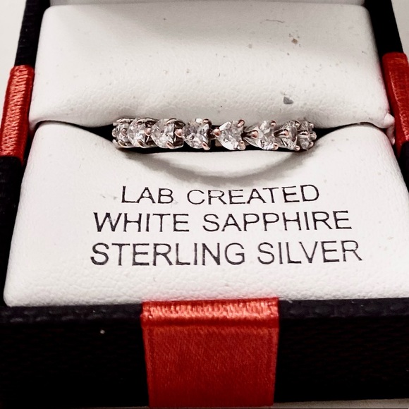 Stunning Silver Ring With Heart CZ’s All The Way Around - Picture 6 of 15